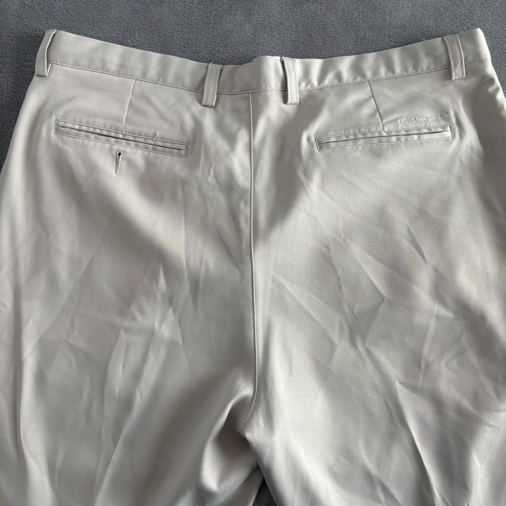 Jack Nicklaus Golf Pants Beige Pleated Dress Trousers Menswear 38x32‎